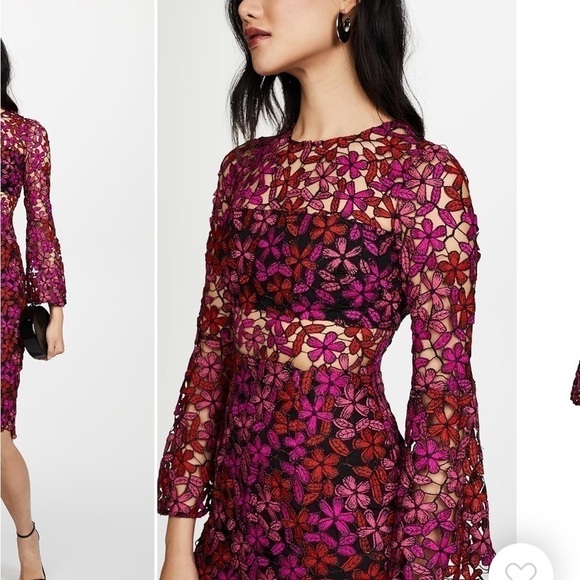 Shoshanna Dyer Dress in Fuchsia Multi Size 6 - Picture 4 of 12